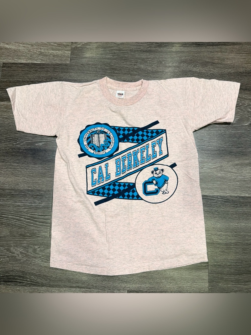 Vintage 80s Cal Berkeley Shirt Single Stitch Wolf & Sons Pink Men’s Medium USA